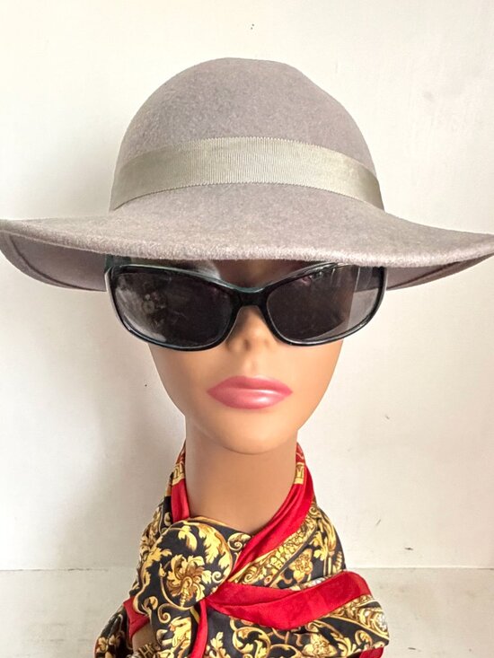 Vintage 50s USA Bollman Cloche Tilt Doeskin Dove Gray Brim Ribbon Bow Hat main image 5